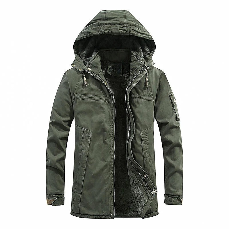 Sherpa-Lined Winter Hooded Jacket