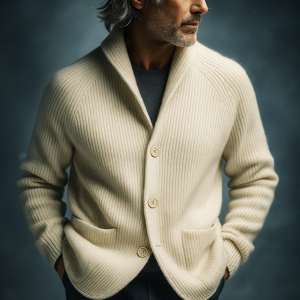 SILVORO | CORDUROY WOOL CARDIGAN FOR MEN
