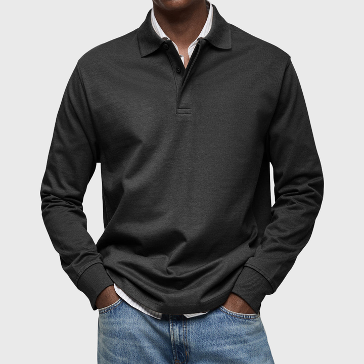 LUXE LONG-SLEEVED POLO SHIRT