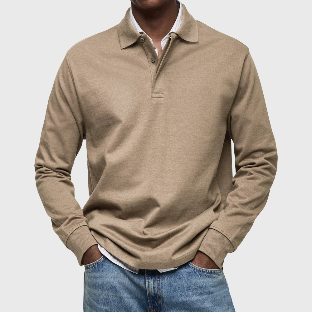 LUXE LONG-SLEEVED POLO SHIRT