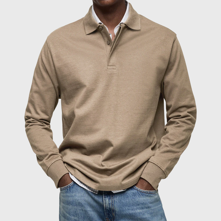 LUXE LONG-SLEEVED POLO SHIRT