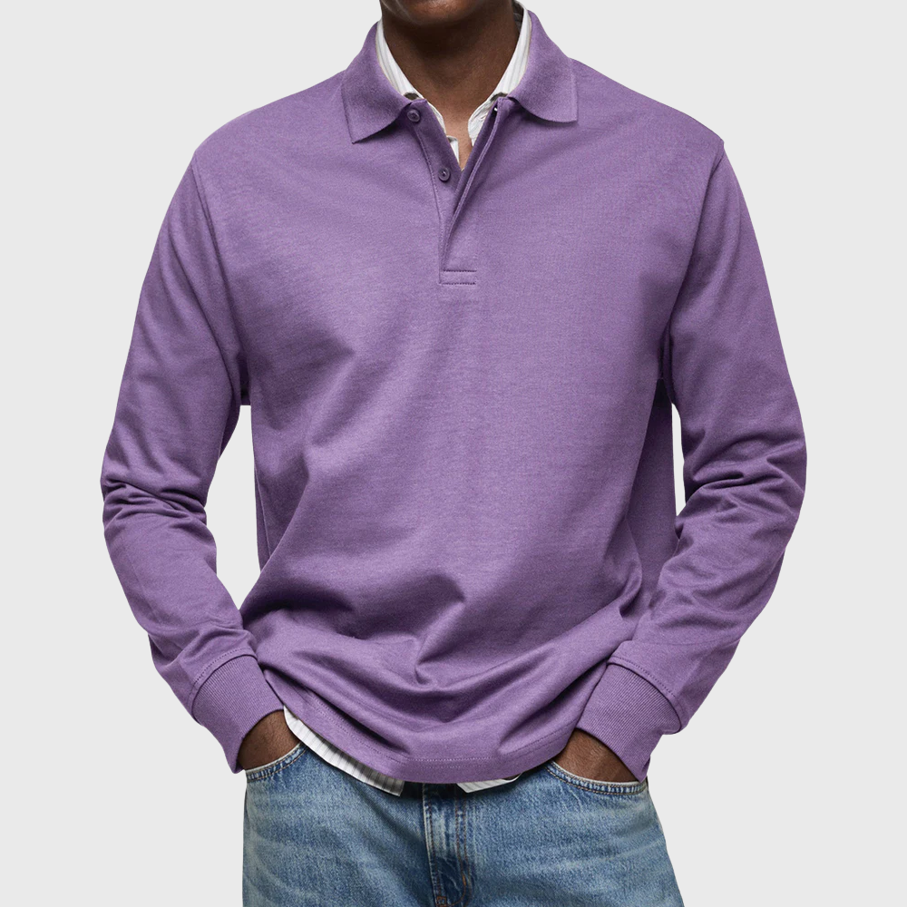 LUXE LONG-SLEEVED POLO SHIRT