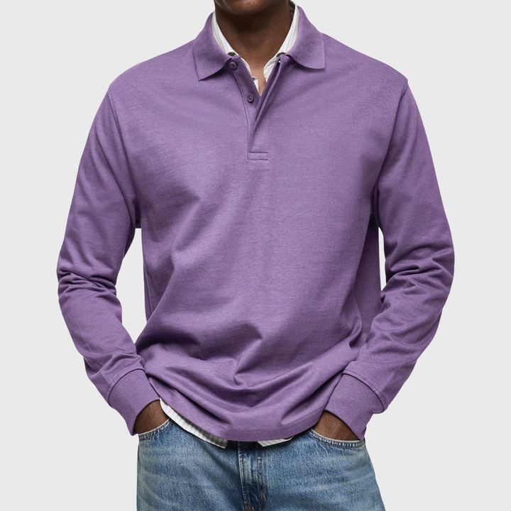 LUXE LONG-SLEEVED POLO SHIRT
